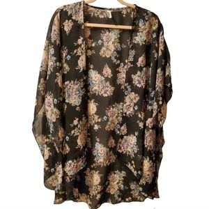 Women's Floral Kimono, cover up- size XL